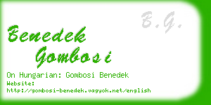 benedek gombosi business card